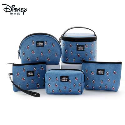 Disney Audit  Minnie Mouse Portable Cosmetic Make up Bag Multi-purpose Storage Coin Cartoon Purse Handbag Mickey Mouse Makeup PU